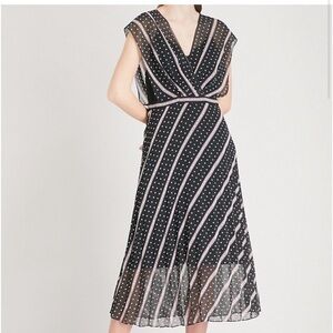 SANDRO Malka Keep On Dancing Graphic Midi Dress